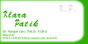 klara patik business card